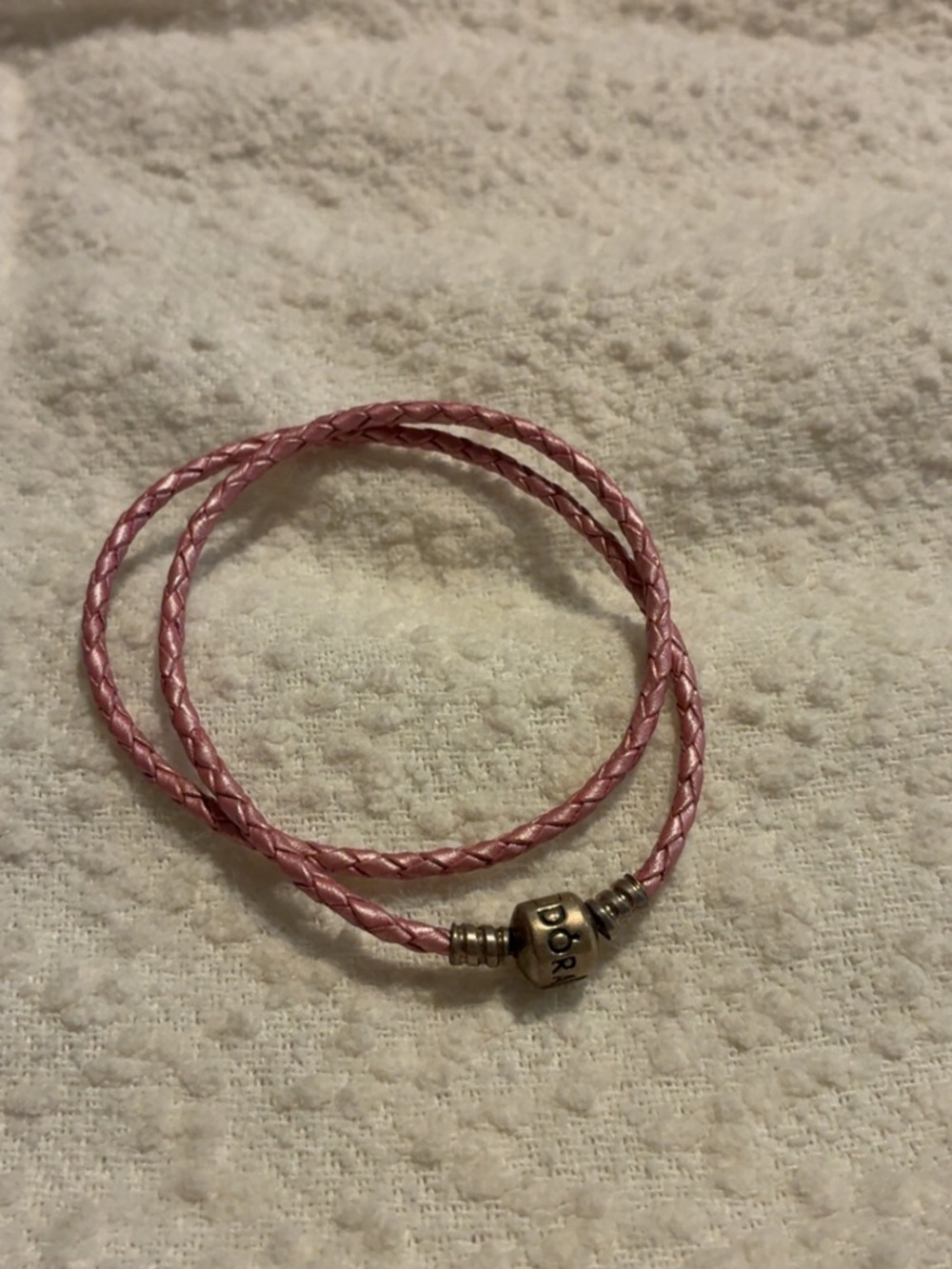 Pandora Metallic Pink Leather Bracelet